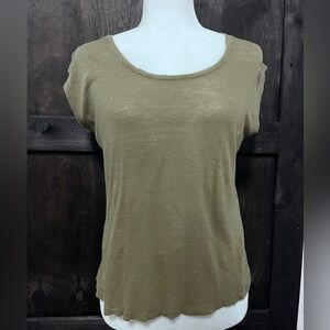Tahari Olive Short Sleeve Women's Top